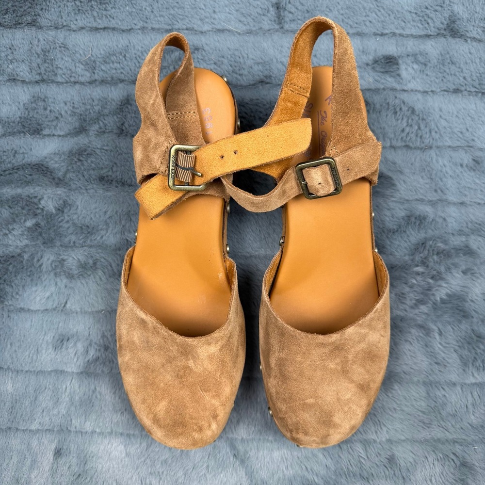 Kork-Ease Brown Suede Studded Platform Clogs Block Heel Sandals KE0027002 9M - Picture 3 of 10